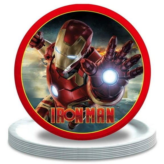 Iron Man Party Supplies Plates Birthday Decorations Tableware Disposable Dinnerware