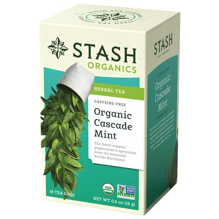 Gardeners Herbal Mint - Stash Tea Organic Cascade Mint Herbal Tea, 18 Ct, 0.6 Oz