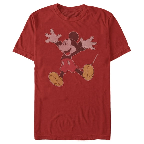 Men's Mickey & Friends Mickey Mouse Happy Jump Graphic Tee Red Medium
