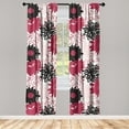 thumbnail image 3 of Ambesonne Floral Abstract Curtains, Dahlias Flowery Art, Pair of 28"x95", Burgundy Rose Black, 3 of 5