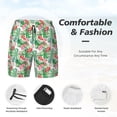 thumbnail image 2 of Kdxio Flamingo And Monstera Print Men's Swim Trunks with Compression Liner 7 Inch Inseam Quick Dry Swim Shorts, 2 of 5
