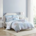 thumbnail image 2 of Laura Ashley - Comforter Set, Super Soft Bedding With Matching Shams, Includes Bonus Throw Pillow Covers, Chic Room Decor (Hope Patchwork Blue, Full/Queen), 2 of 4