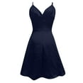 thumbnail image 3 of HJYCHN Women's V-Neck Spaghetti Strap Ruched Bodycon Dress for Evening Party and Night Club Outfits Dress Navy L, 3 of 4