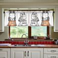 thumbnail image 3 of Yayeee Kitchen Curtains Tier Set of 2 Light Filtering 57"x24" Over Sink Window Panels, Gray Cute Chubby Cat, 3 of 7