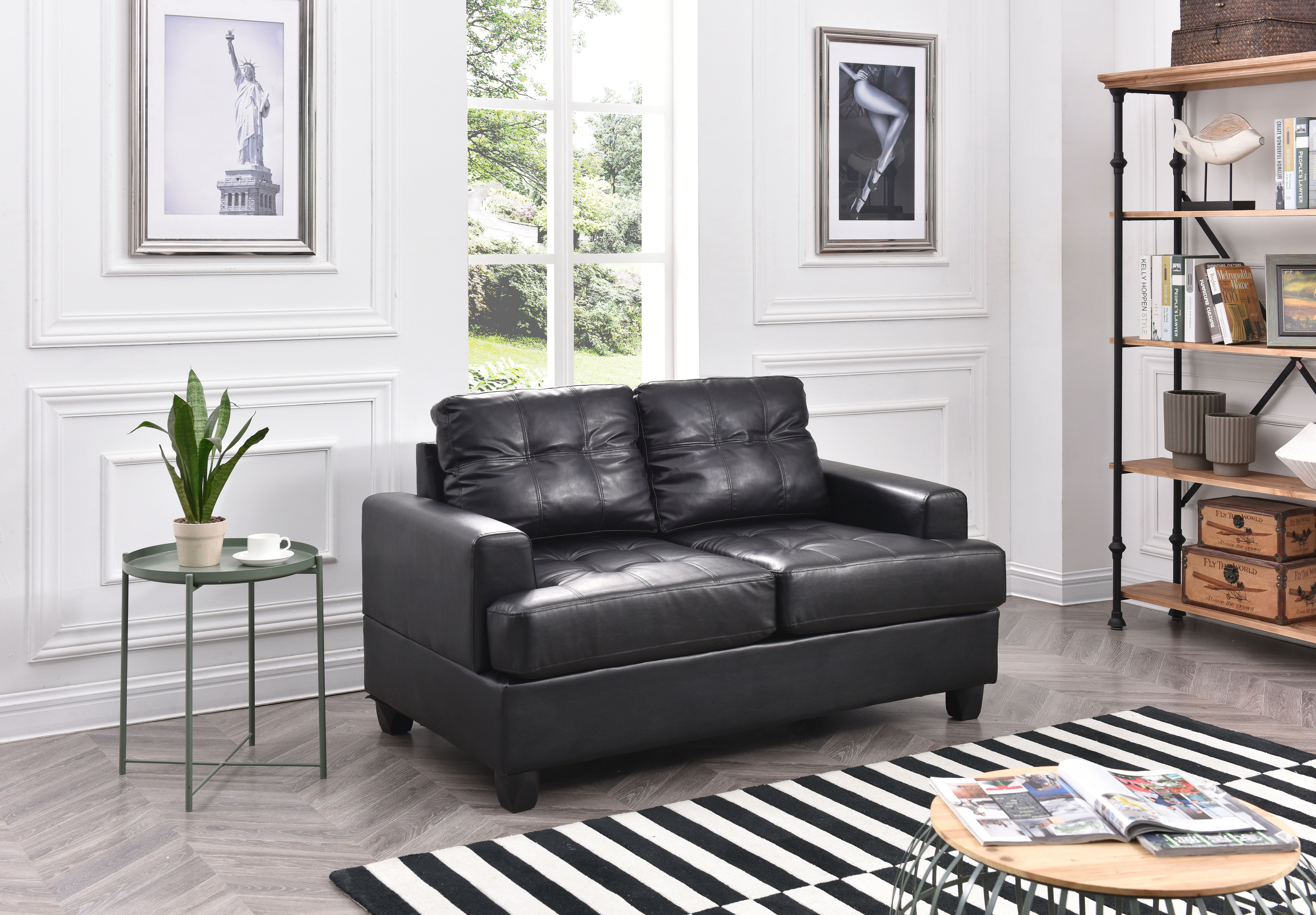 Glory Furniture Sandridge Loveseat in Black Color