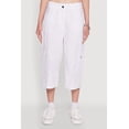 thumbnail image 4 of Womens Wide Leg Cargo Pocket Capris Pants, 4 of 5