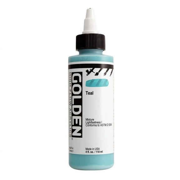 Golden 4oz. High Flow Acrylic Paint Color: Teal