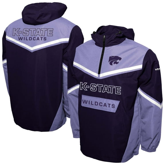 Men's Franchise Club Purple Kansas State Wildcats Action Anorak Half-Zip Jacket