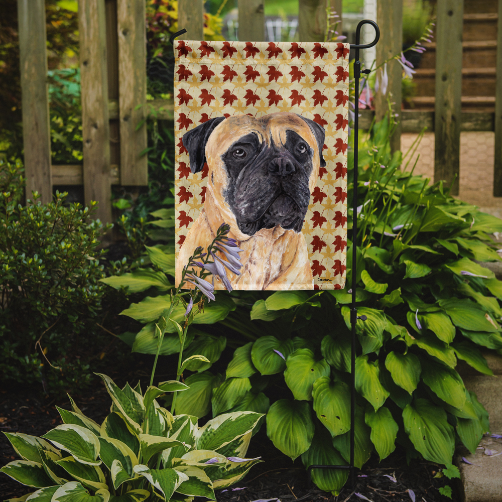 Mastiff Fall Leaves Portrait Garden Flag