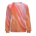 thumbnail image 7 of Colorful Marble Pattern Women's Floral Printed Sweatshirt Long Sleeve Crewneck Casual Loose Vintage Graphic Pullover Tops, 7 of 7