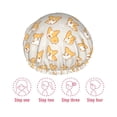 thumbnail image 5 of KLL Corgi Dog Pattern Shower Cap & Bath Cap for Women,Reversible Oversized Waterproof Shower Caps for all Hair Lengths,Elastic Reusable Bathing Hair Cap, 5 of 6