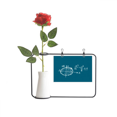 thumbnail image 1 of Formula Function Ellipse Area Artificial Rose Flower Hanging Vases Decoration Bottle, 1 of 3