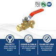 thumbnail image 4 of 1 Pcs XFITTING Push Fit 1/2 Inch x 1/2 Inch Push Fit Ball Valve with Drain, 28-2-6=1XX, 4 of 5