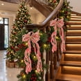 thumbnail image 5 of Hovilon 2pcs Christmas Wreath Bows, Red Polyester Ribbon Decoration for Front Door Tree Topper Wall Party Supply, Durable Holiday Bow for Indoor Outdoor Home Garden New Year Eve Decoration, 5 of 6
