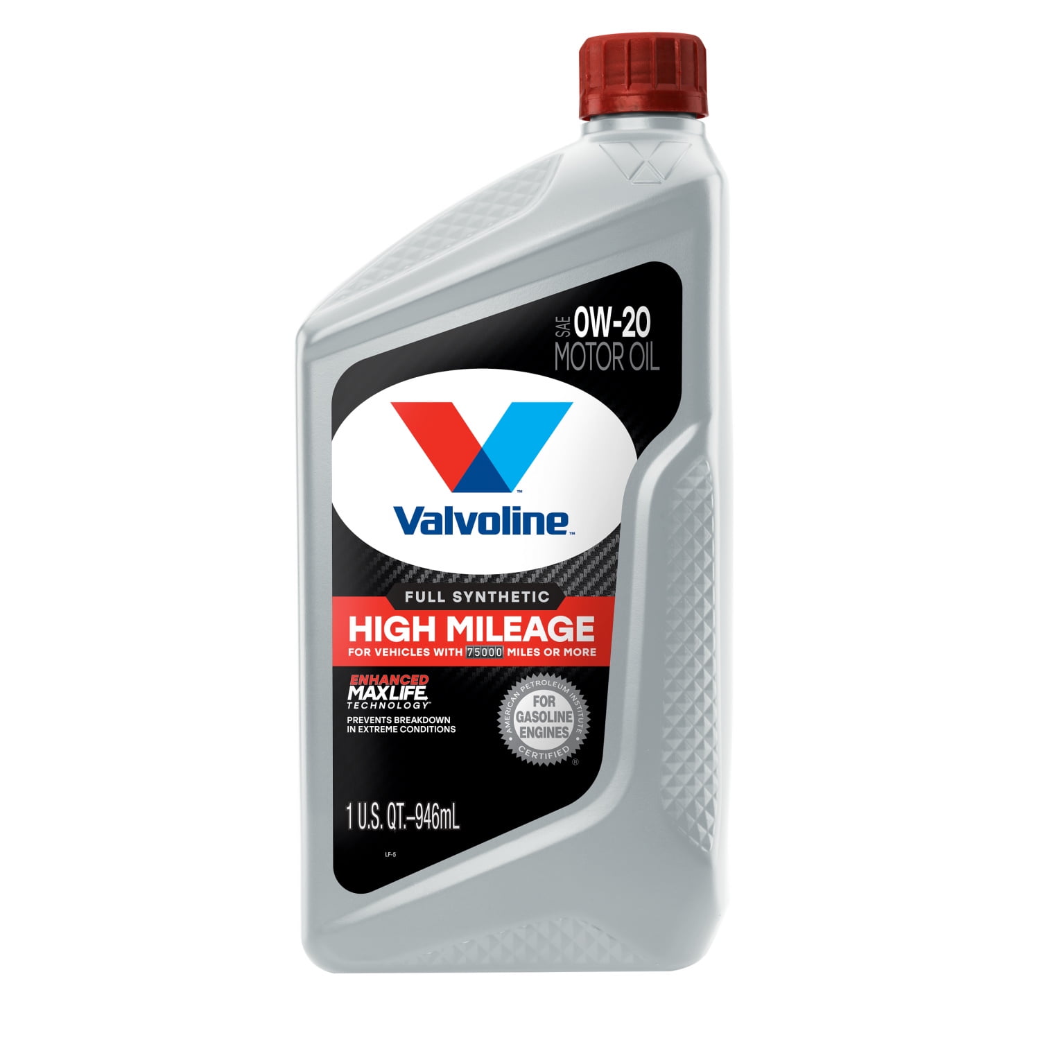 Valvoline Full Synthetic High Mileage MaxLife 0W-20 Motor Oil 1 QT