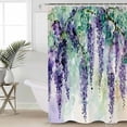thumbnail image 2 of Small Stall Shower Curtain 36x78 Inch Narrow Half Size Moroccon Bath Curtains Bathroom Decor Purple Leaves Waterproof Fabric Shower Curtain Set with Hooks 36 Inch, 2 of 6