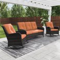 thumbnail image 4 of MeetLeisure 3 Pieces Outdoor Furniture Patio Furniture Set with Two Rocking Chairs,One 3-Seat Sofa, Orange, 4 of 11