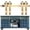 Light Gold, variant on Rio Salto Mini Gold Barn Door Hardware Kit with Handles, Double Pannel Cabinet Sliding Barn Hardware Track for Sliding Furniture Light Gold, 4FT Track Kit Plus Handles Double Door