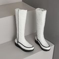 thumbnail image 4 of SACFOF Women's Down Cloth High-Top Warm Snow Boots With Round Toe, Flat Heel, Thick Bottom, Plush, Lightweight, Non-Slip Knee-High Boots Suitable For Winter, Snow, Shopping, 4 of 6
