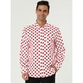 thumbnail image 2 of INSPIRE CHIC Men's Polka Dots Printed Long Sleeve Button Down Slim Dress Shirt, 2 of 6