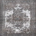 thumbnail image 1 of Ahgly Company Machine Washable Indoor Square Traditional Dark Goldray Area Rugs, 10' Square, 1 of 7