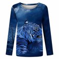 thumbnail image 4 of Pntutb Blusa informal de manga larga con cuello redondo y estampado de animales novedosos para mujer Pntutb Pntutb-1331, 4 of 5
