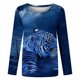 thumbnail image 4 of Blusa informal de manga larga con cuello redondo y estampado de animales novedosos para mujer Fridja  hkj2461, 4 of 5