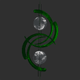 thumbnail image 3 of Sun Dogs 29" Metal Wall Art by Meyerdirk Art in Candy Green, 3 of 6