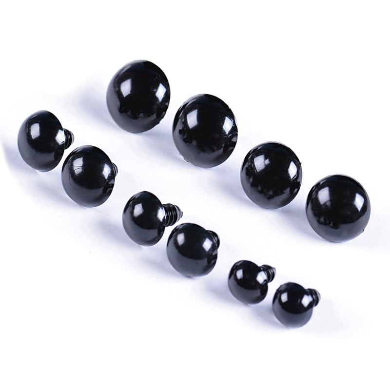 100PCS 6mm - 12mm Safety Eyes, Black Plastic Large Doll Eyes for Amigurumi,  DIY of Puppet, Teddy Bear Crafts, Crochet Toy and Stuffed Animals -  