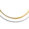 thumbnail image 1 of Collier Pendentif Oméga Réversible Blanc Jaune 14k Bicolore Or 5mm, 1 of 5