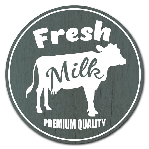 SignMission C-16-CIR-WS-Fresh Milk 16 x 24 in. Corrugated Plastic Sign with Stakes Circular - Farmers Market Fresh Milk