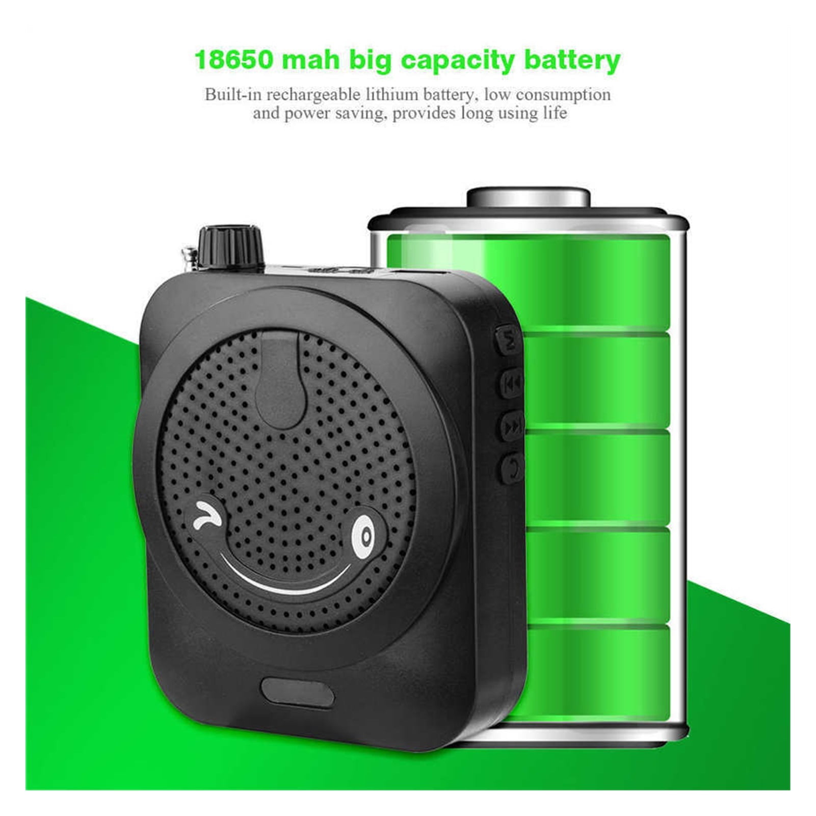 Professional Voice Amplifier Mini Voice Speaker with Earhook Microphone Support FM Radio/One-buttons Recording for Teacher ,Easy to Operate