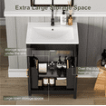 thumbnail image 4 of EVOKEDEN 24" Bathroom Vanity with Sink, Freestanding Modern Cabinet Vanity with LED Light, 2 Soft Closing Cabinet Door with Organizer, Black, 4 of 9