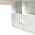 thumbnail image 3 of Noble House Florin 55" L-Shaped Corner Desk with Hutch, Study Modern Style Table, Integrated Bookshelf, White, 3 of 11