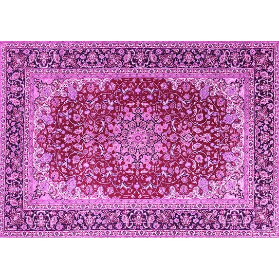 Ahgly Company Indoor Rectangle Medallion Pink Traditional Area Rugs, 5' x 7'