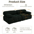thumbnail image 4 of Magic Home 69.3" Modular Sectional Sofa, Modern Flannel Fabric Deep Seat U-Shaped Cloud Couches Black Couch for Living Room, Apartment, Office, 2-Seat, Black, 4 of 12