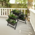 thumbnail image 3 of Costway 31”H Raised Garden Bed 3-Tier Vertical Planter w/5 Plant Boxes Indoor Outdoor, 3 of 10