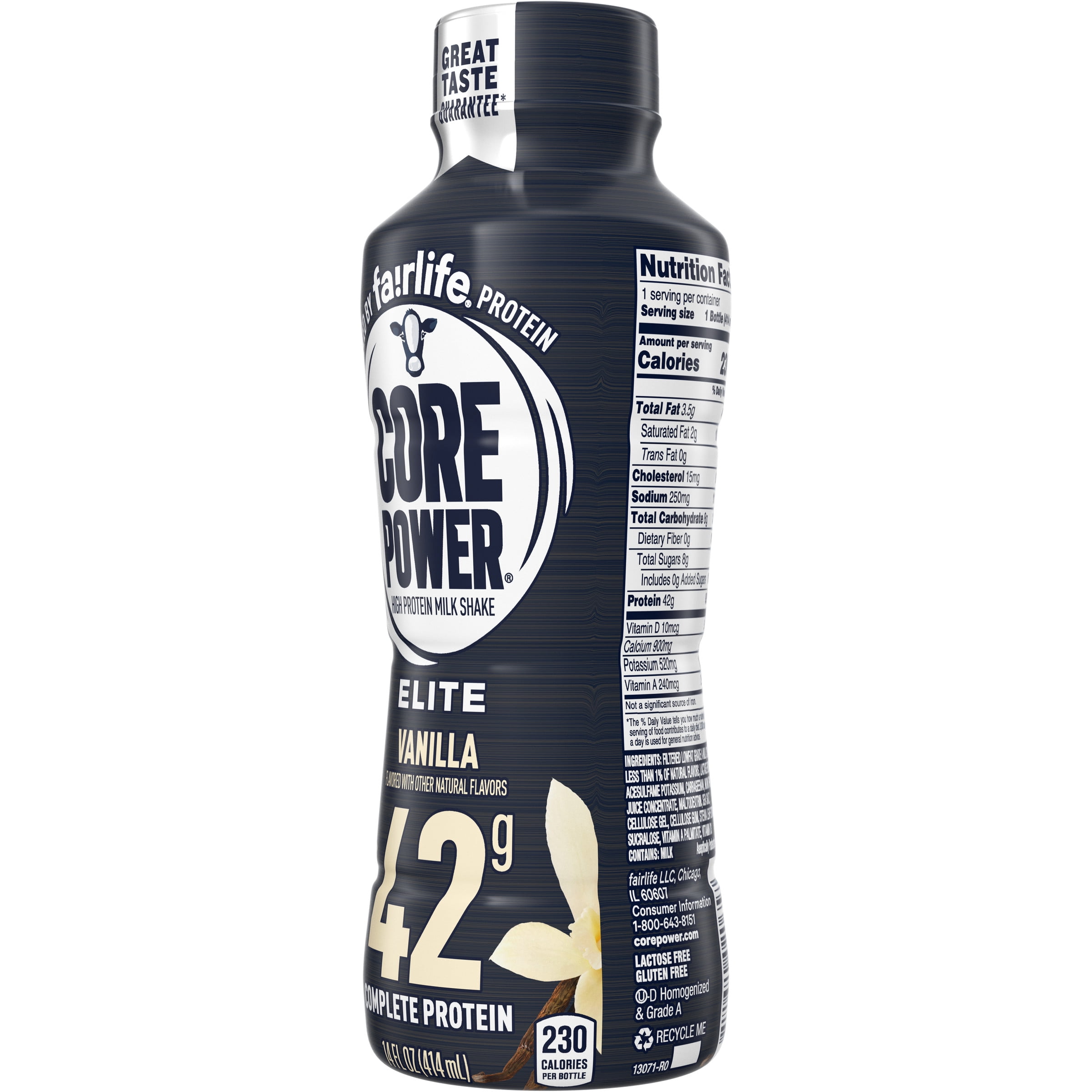 (4 pack) Core Power High Protein Shake, Vanilla, 42g Bottle, 14 fl oz