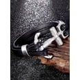thumbnail image 3 of Terandius Double-Layer Black Leather Stylish Men's Bracelet, Men's Jewelry Gift, 3 of 6