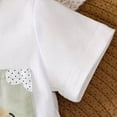 thumbnail image 6 of CAICJ98 Toddler Baby Boy Summer Clothes 0 3 6 12 18 Months Boys Outfits Soft Cotton Short Sleeve Romper Top and Shorts Set (White,3-6 Months), 6 of 7