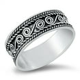 thumbnail image 1 of Elegant Filigree Swirl Bali Halo Ring .925 Sterling Silver Band Jewelry Female Male Unisex Size 7, 1 of 4