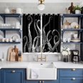 thumbnail image 2 of Curtains 84 Inches Long 2 Panels, Black Octopus Coastal Grommets Window Treatment Curtain, Nautical Ocean Modern Abstract Art Thermal Curtains Drapes for Living Room/Bathroom, 2 of 9