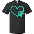 thumbnail image 3 of Inktastic Teal Heart with Paw Print T-Shirt, 3 of 5