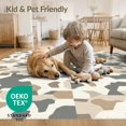 thumbnail image 4 of ODIKA Interlocking Spotted Abstract Inspired Border Geometric Patchwork Refined Non-Slip Chair-Friendly for Home Office, Hallway, Laundry Room, 4 of 7
