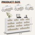 thumbnail image 3 of 12 Drawer Wood Dressers for Bedroom, Wooden Dressers for Adult Bedroom, Modern TV Stand Dresser for 65 inch TV, 61" Wide Chest of Drawers for Living Room, Closet, Hallway, 3 of 9