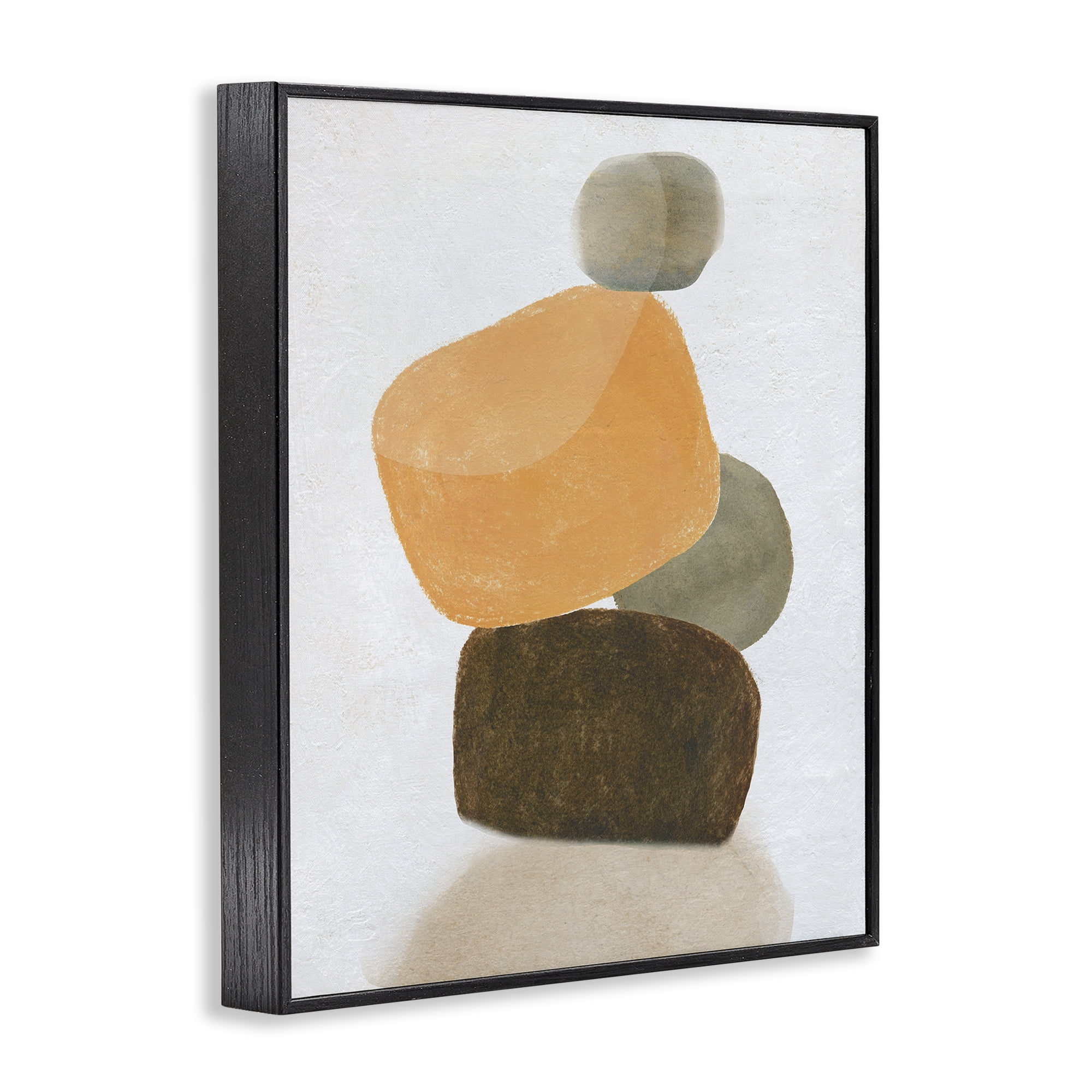 Stupell Industries Orange & Grey Rocks Abstract Painting Black Framed Art Print Wall Art, 11 x 14