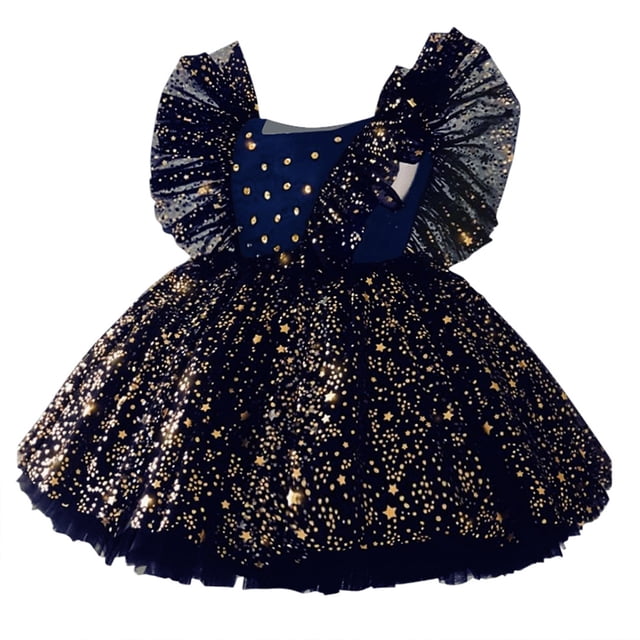 Qudderr Robe Tutu Fille 6M-4T Robe de Fête Formelle Mariage Tulle Robes de Fête pour Enfants
