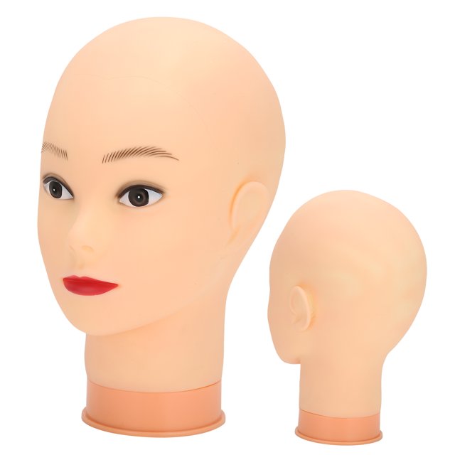 Peahefy Makeup Training Head, Mannequin Head PVC Bald Manikin Head Manikin Model Doll Head Easy To Use For Glasses Displaying For Hat Displaying For Displaying