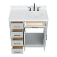 thumbnail image 4 of Ariel Hepburn 36 In. Right Offset Oval Sink Bathroom Vanity With Carrara White Quartz Countertop 1.5 Edge In Grey, 4 of 10