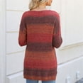 thumbnail image 3 of BVOFAR Women's Oversized Sweaters Cute Rainbow Color Block Knit Pullover V Neck Long Sleeve Jumpers Fall Lightweight Tops, 3 of 3
